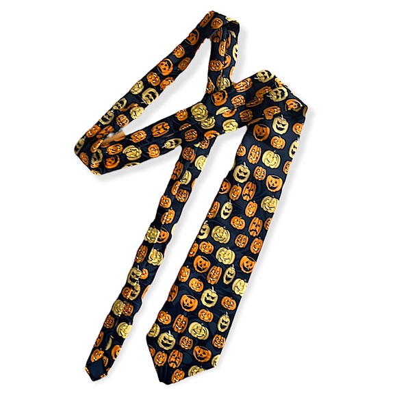 Vintage Halloween Tie Pumpkin Jack-o-lantern Fall Spooky Creative Apparel Group - Picture 1 of 5